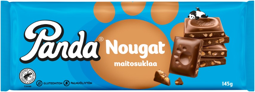 Takaisinveto: Panda nougat maitosuklaalevy 145 g sisältää hasselpähkinää