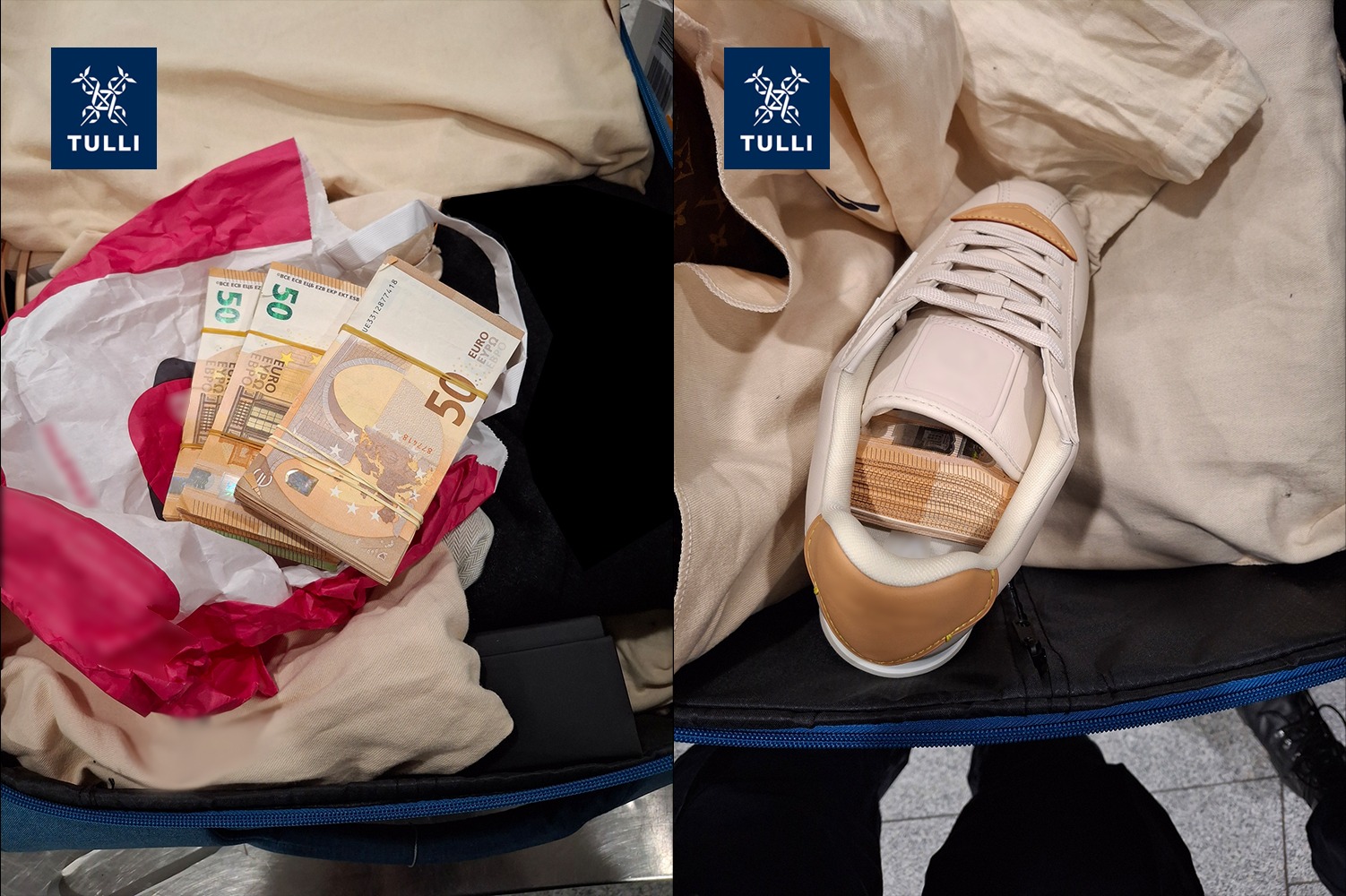 Tulli on tutkinut tullitarkastuksessa paljastunutta käteisrahan ja arvotavaroiden salakuljetusyritystä. Matkatavaroihin oli kätketty noin 100 000 euron arvosta käteistä, jonka epäillään olevan rikollisesta toiminnasta peräisin. Tapausta on tutkittu törkeänä rahanpesurikoksena.